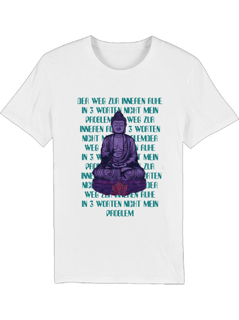 Yoga T-Shirt Unisex „Lila Buddha“ mit Spruch