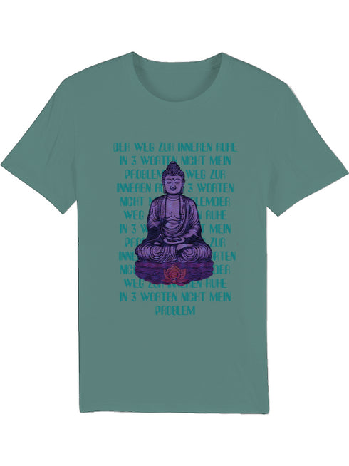Yoga T-Shirt Unisex „Lila Buddha“ mit Spruch