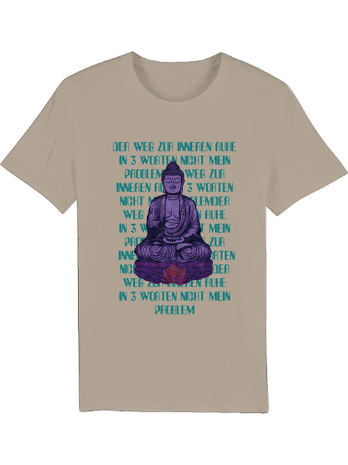 Yoga T-Shirt Unisex „Lila Buddha“ mit Spruch