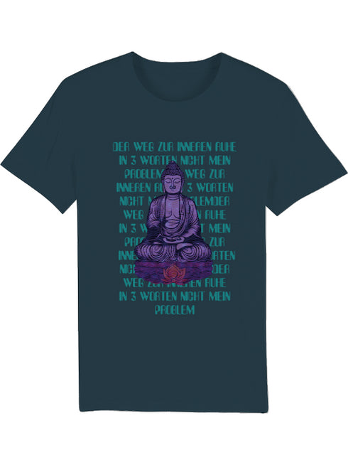 Yoga T-Shirt Unisex „Lila Buddha“ mit Spruch