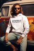 Weisser edler Unisex Hoodie mit der Aufschrift Auszeit von SHIRTCHECKER. Bequem und locker wird dieser Kaputzenpulli schnell Dein Lieblingsstück