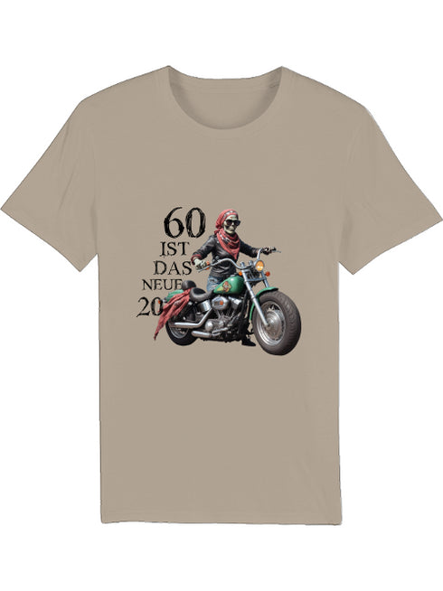 Geburtstags Damen T-Shirt für Motorradfahrerinnen 60 ist das neue 20