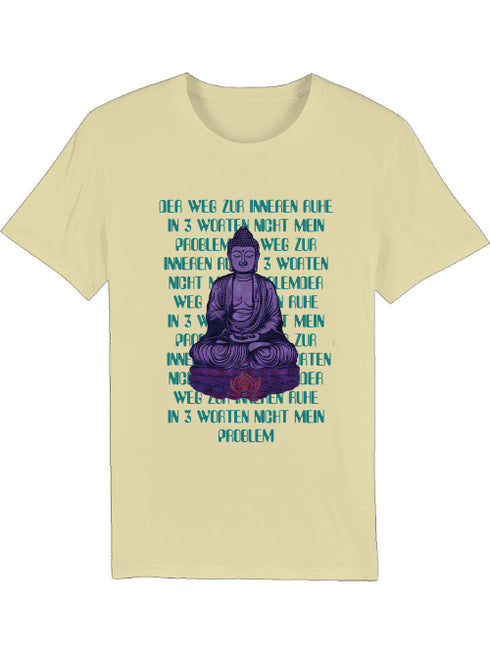 Yoga T-Shirt Unisex „Lila Buddha“ mit Spruch